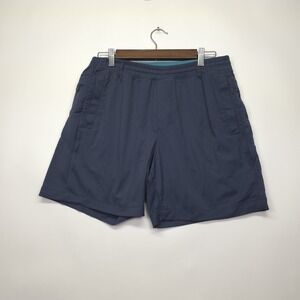 BirdDogs Gym Shorts Men's Large Navy Blue Built In Liner 7" Inseam Zip Pockets